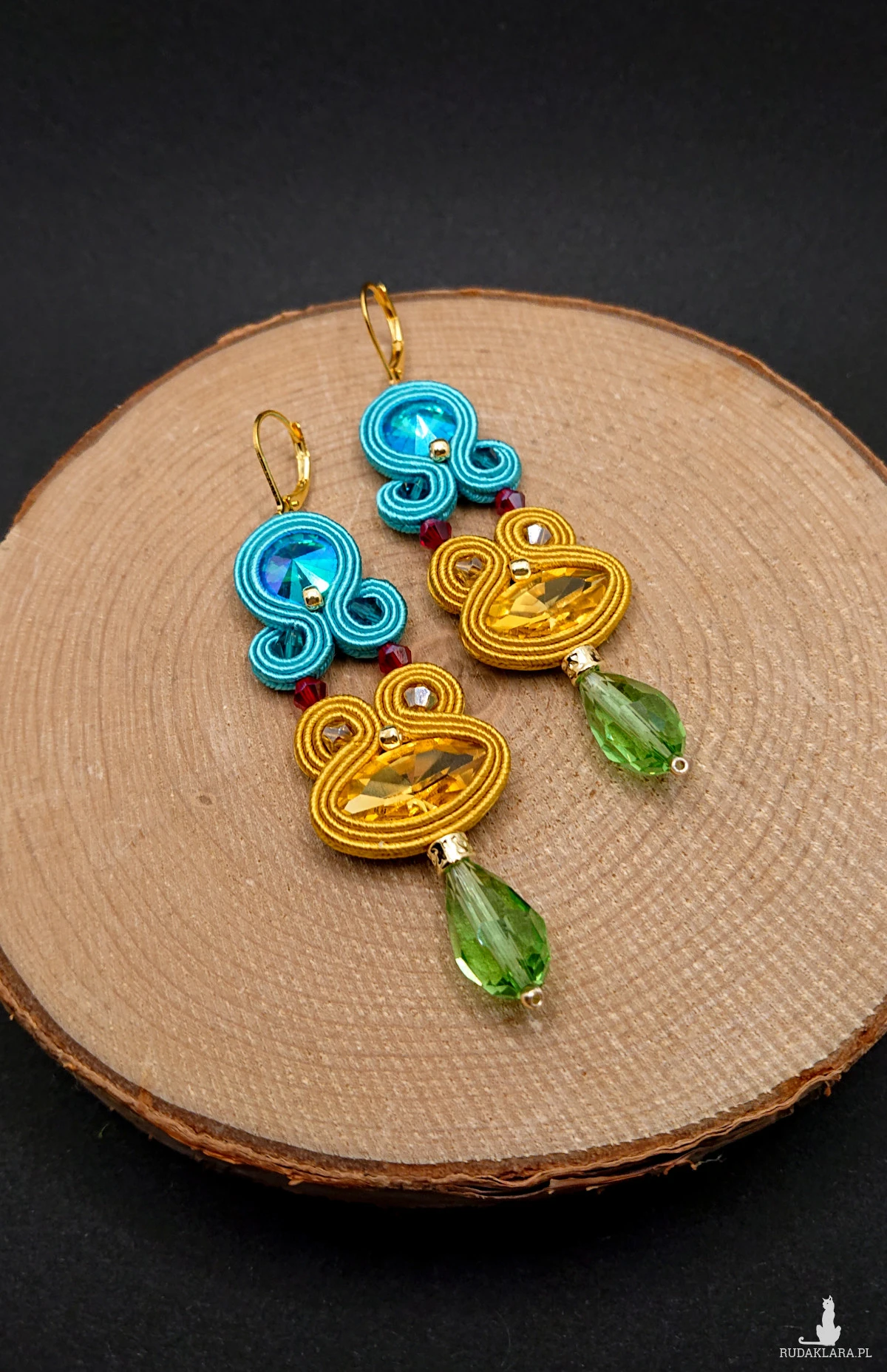 KOLOROWE KOLCZYKI SUTASZ Z KRYSZTAŁKAMI 9